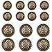 14 Piece Antiqued Bronze Metal Blazer Button Set - Crown Lion- for Blazer, Suits, Sport Coat, Uniform, Jacket 15mm 21mm