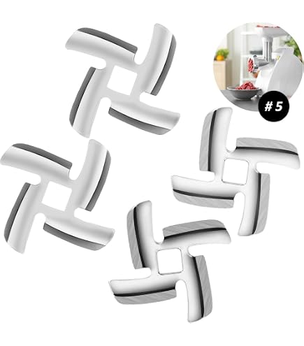 Juego De 4 Cuchillas De Repuesto Para Picadora De Carne - Acero Inoxidable, Tamaño 47x8.3 Mm
