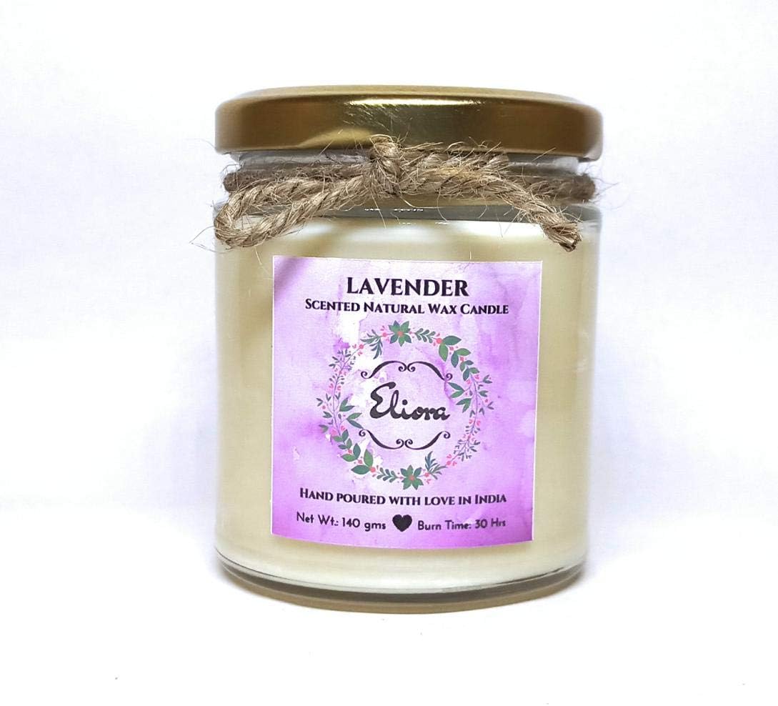 Lavender Scented Candle (Ivory Colour) Made with Blended Natural Wax and fine Fragrance Oils for a Healthy and Clean Burn
