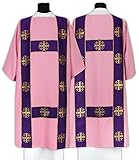 Rose Gothic Dalmatic"Jerusalem Crosses" Vestment