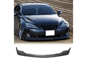 MagicDrift Front Bumper Lip Chin Spoiler, Compatible with 2006-2008 Lexus IS250 IS350 Base Sedan Only, VTX Style Polyurethane(PU) Front Lower Splitter Protector, Unpainted Black, 1 PC