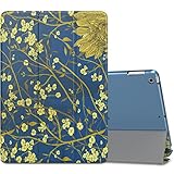 MoKo Case for iPad 9.7 2018/2017 - Slim Lightweight Smart Shell Stand Cover with Translucent Frosted Back Protector for Apple iPad 9.7 Inch (iPad 5, iPad 6), Flowers (Auto Wake/Sleep)