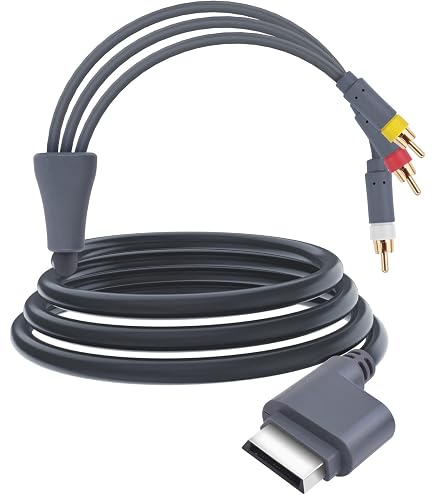Composite RCA AV A/V Audio Video Cable Cord for Microsoft Xbox 360 E