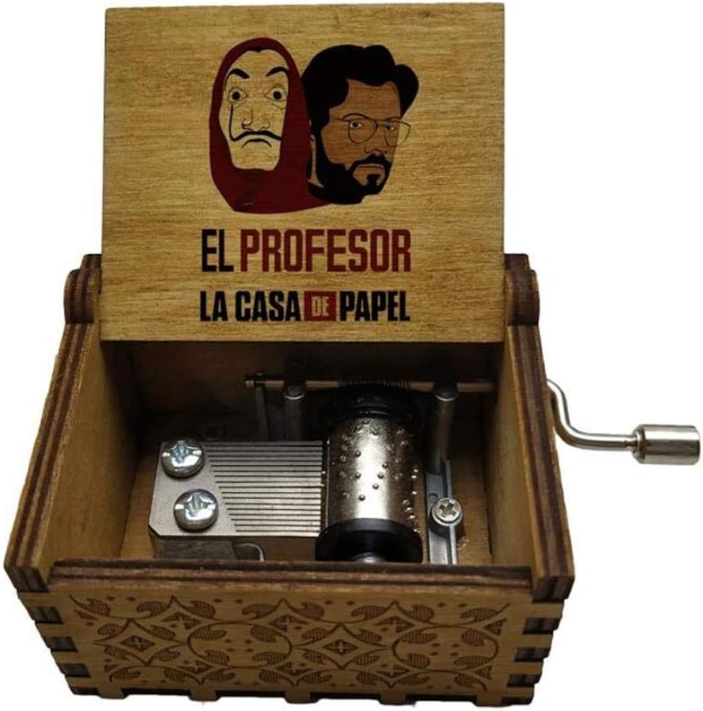 Wooden Music Box, La Casa De Papel Bella ciao Music Box, Hand Crank Wood Music Box, Birthday Gifts, Gifts for Daughter, Son. (4)