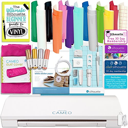 Buy Silhouette Cameo 3 Bundle with 12x12 Oracal 651 Sheets, Dust Cover