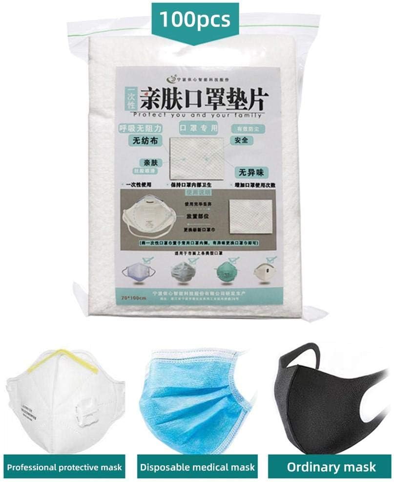 LPVIE 100Pcs Masks Filters Disposable Masks Replace The Inner Pad, 3-Layer Filtration Dust-Proof Breathable And Anti-Fog, Increase Masks Life (Excluding Masks)