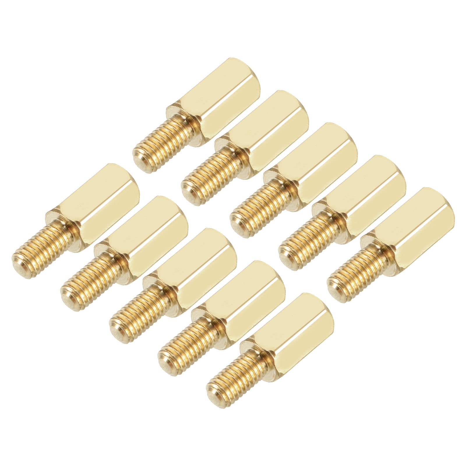 YOKIVE 60 Pcs Brass Hexagon Threaded Spacer, Hex Spacer with Female and Male Thread | Fixing the Motherboard, Great for Electronics Industries (M3 8+6mm)