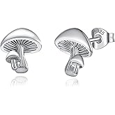 INFUSEU Sterling Silver Cute Stud Earrings Cat Frog Mushroom Bunny, Small Gifts for Women Teen Girls Animal Lovers