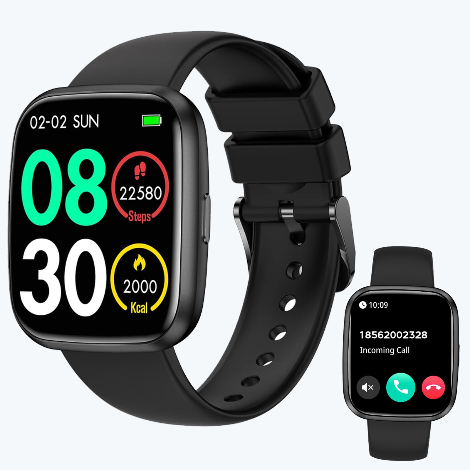 View 1 of *MISSING PARTS - See Clerk Notes*
Smart Watches for Men/Women, 1.75" Bluetooth Call, AI Voice Smartwatch, 24/7 Heart Rate Monitor, Blood Pressure/SpO2/Sleep Tracker, IP68 Waterproof, 100+ Sports Fitness Tracker for Android iOS Black