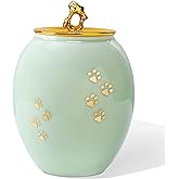 LINES ARTE Medium Pet Urns for Dogs Ashes, Ceramics Pet Urn for Dog Cat Ashes (Paw Prints)
