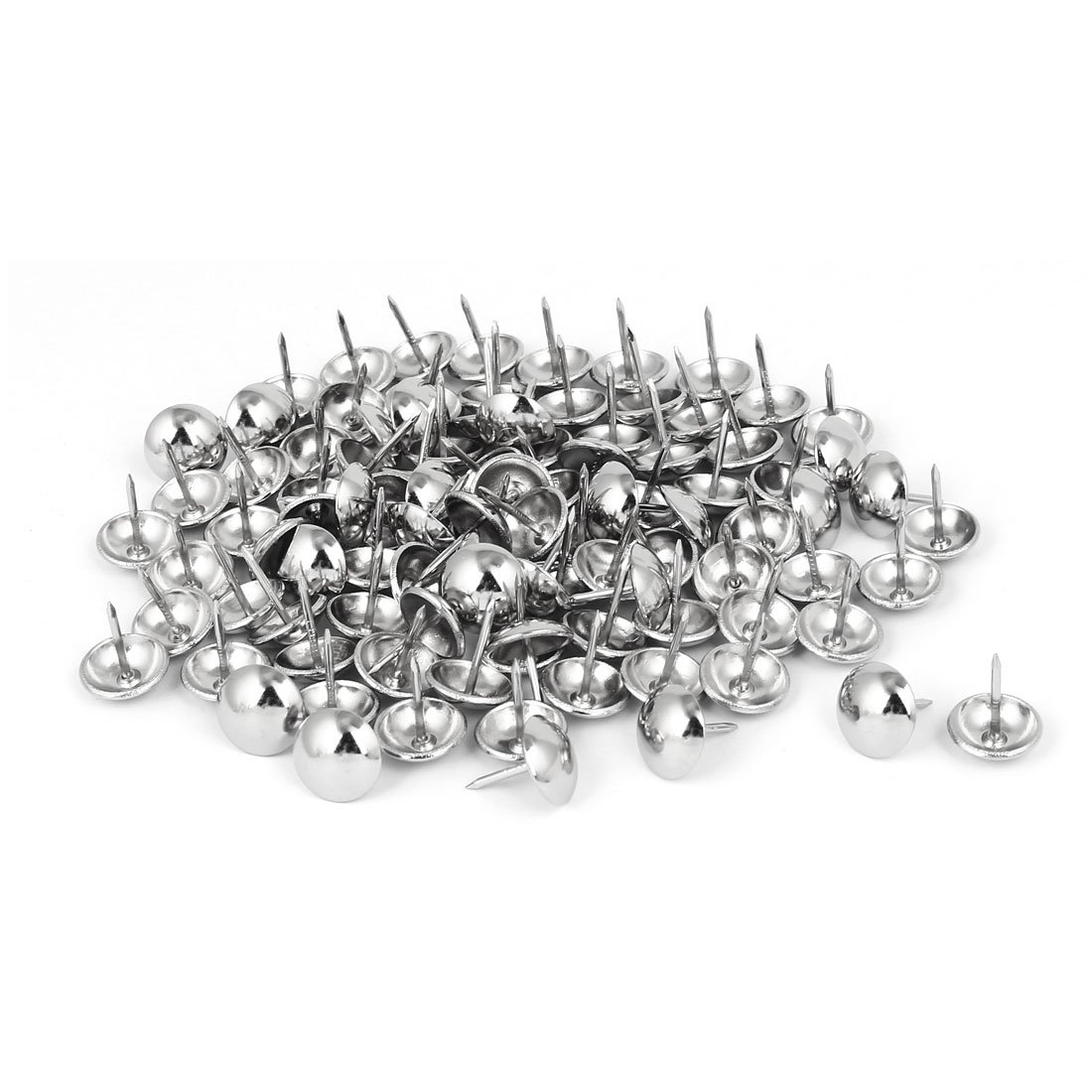 sourcingmap Home 14mm Dia Metal Round Domed Head Upholstery Tack Nail Silver Tone 120pcs