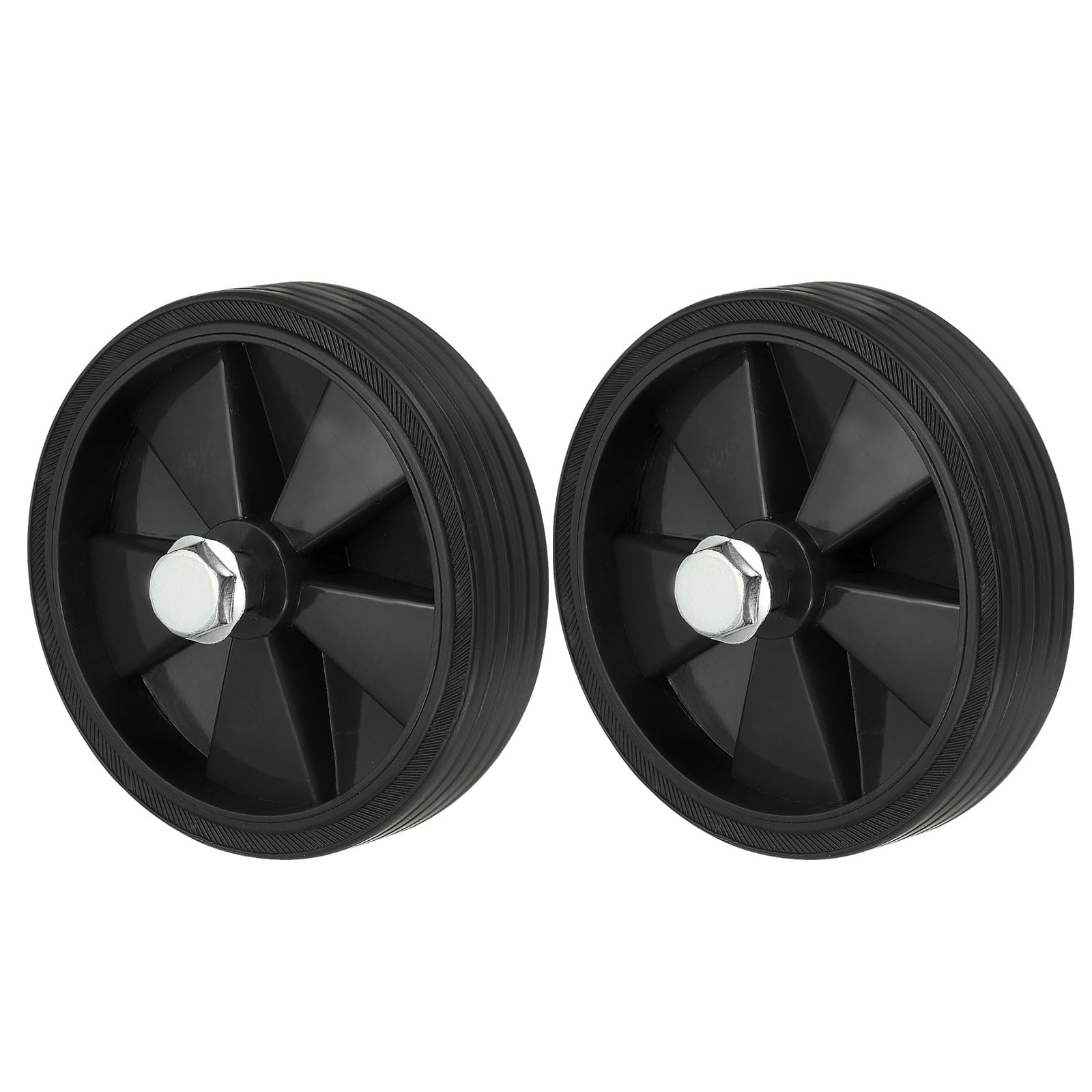 PATIKIL 5" Air Compressor Wheels, 2 Pack Universal Air Compressor Wheel Replacement Part, Air Compressor Replacement Wheels with Screw & Nut 0.5" Dia Hole for Easy Mobility, Black