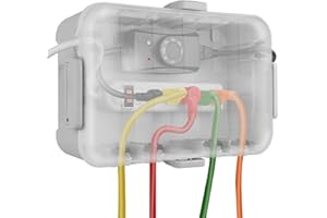 Flemoon Large Outdoor Electrical Box with Transparent Lid, IP54 Waterproof Box with Clear Cover, Weatherproof Extension Cord Cover for Photocell Light Sensor Timer, Power Strip, Outlet, Plug, Socket