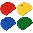 Lucky Line Extra Large Industrial Size Key Caps, Identifier, Key Finder, 4 Pack Assorted Colors (16004) (Color May Vary)