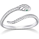 MUNDELL 925 Sterling Silver Four Leaf Clover Adjustable Ring Snake Dragon Animal Open Ring for Women Statement Ring Fine Jewelry
