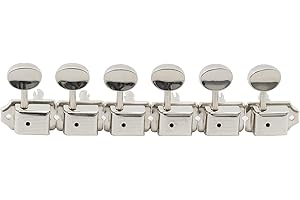 Musiclily 6-in-line Vintage Guitar Tuners Split Shaft Machine Heads Tuning Keys Pegs for Fender Strat Squier Tele Style Electric Guitar Replacement Parts, Nickel with Oval Button