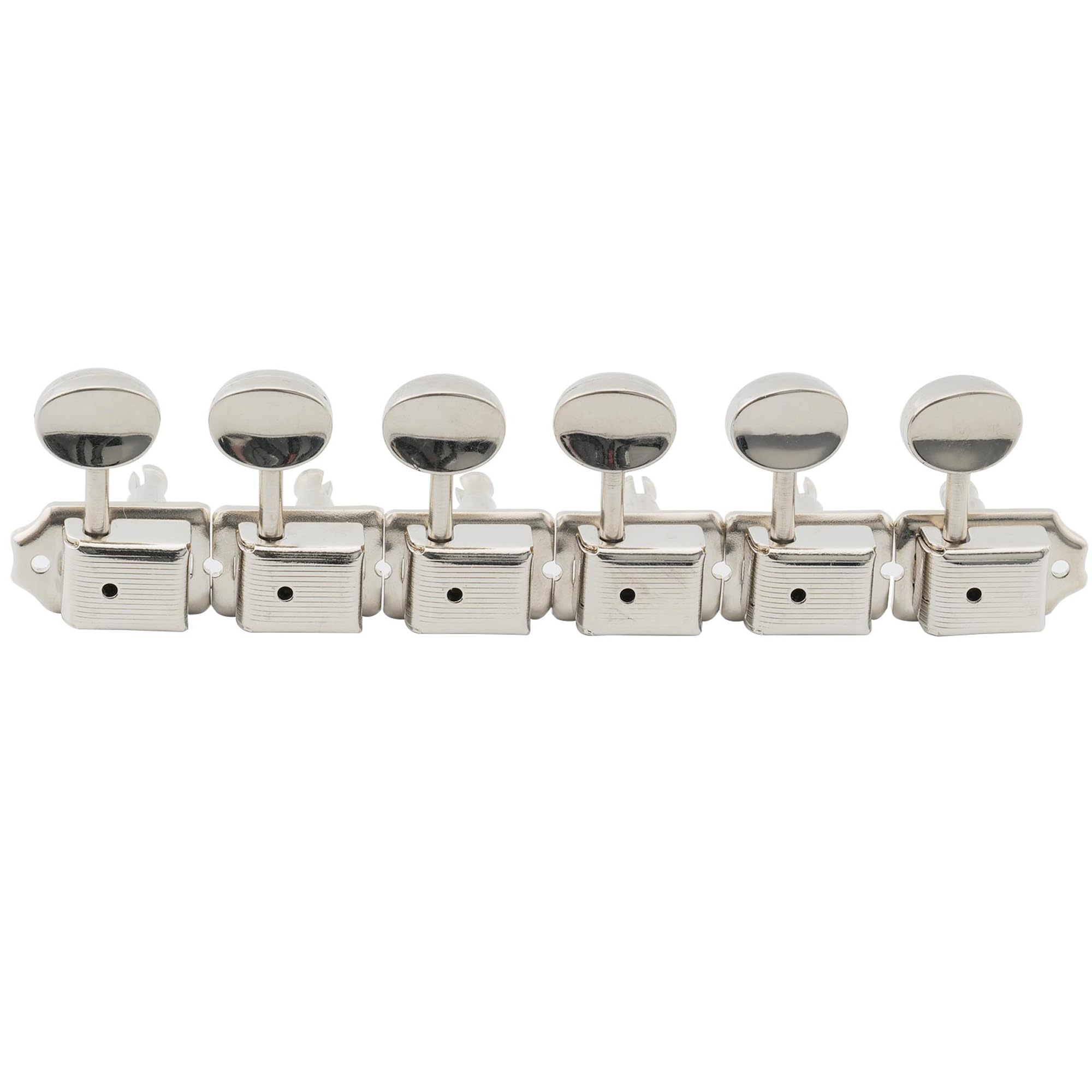 Musiclily Vintage Style 6 in Line Guitar Tuners Split Shaft Tuning Pegs Keys Machine Heads for Strat Squier or Tele Style, Nickel