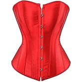 ADELCE Women's Sexy Boned Overbust Shaper Push Up Bodysuit Lace up Corsets and Strap Bustiers Top S-6XL