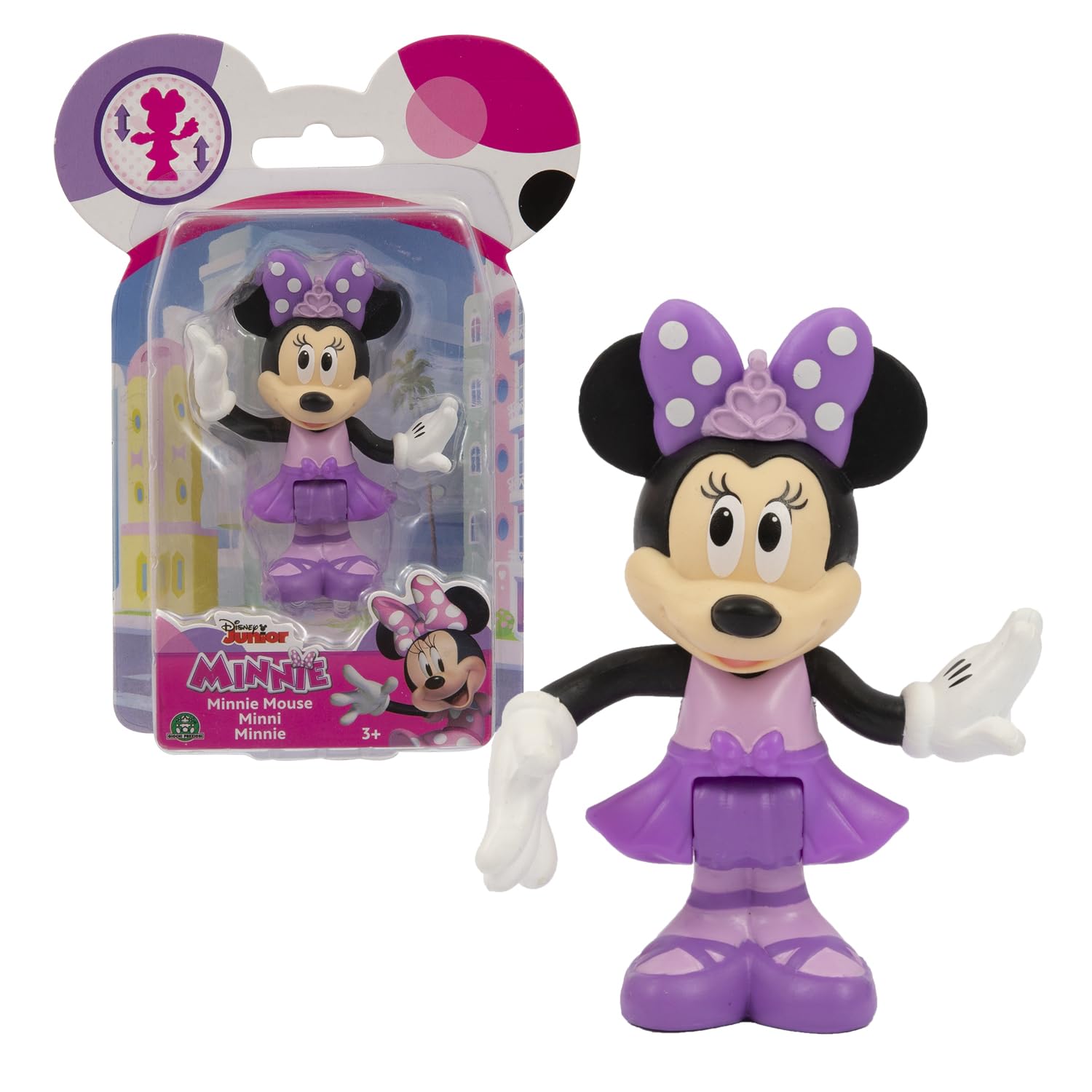 Disney Minnie, Minnie, Articulated Figure, 7.5 cm, Various Models Available, Toy for Children from 3 Years, Giochi Preziosi, Mcn16