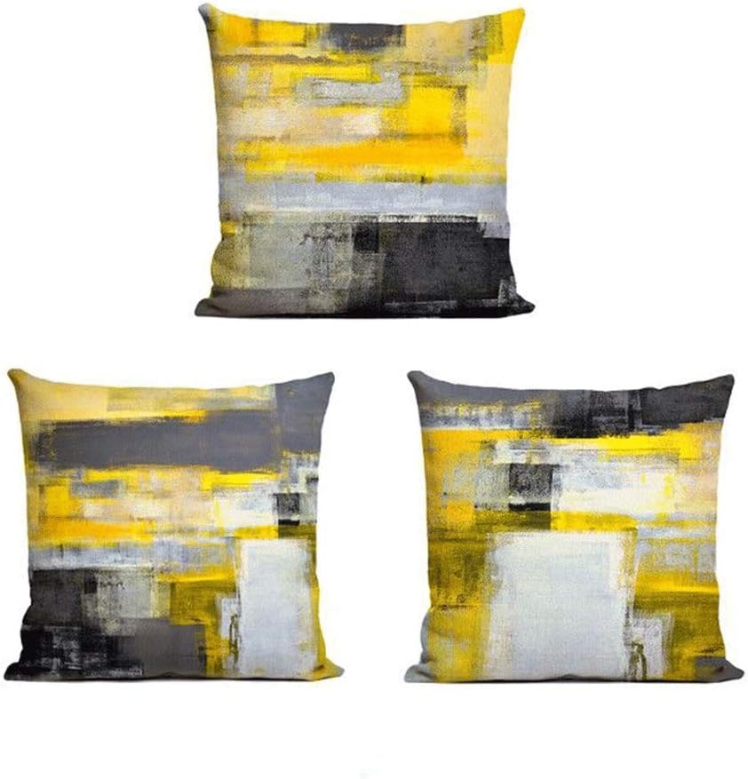 yellow and grey pillow cases