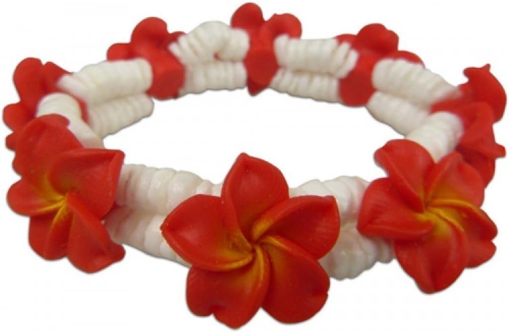 He Pua Nani Plumeria Fimo Flower Double Heishi Hawaiian Bracelet