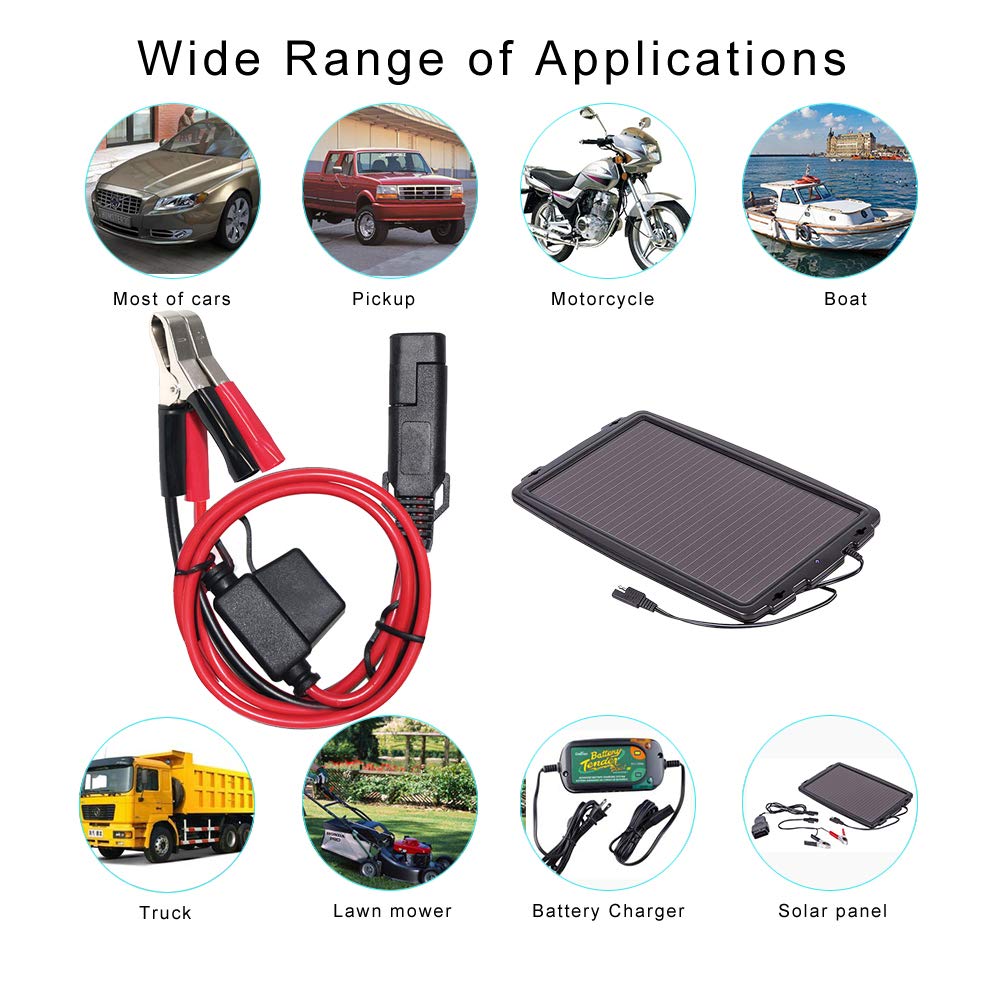 Automotive SPARKING 1.5FT Battery Crocodile Alligator Clip to SAE 2Pin