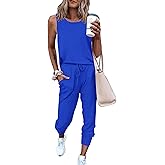 PRETTYGARDEN Women's Two Piece Outfit Sets Casual Summer Sleeveless Matching Lounge Wear Spring Travel Clothes Tracksuit