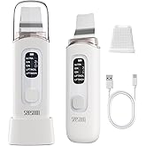 SEESOON Face Scrubber Exfoliator, Skin Scrubber Face Spatula, 4 Modes Blackhead Remover Tools for Facial Deep Cleansing with LCD Display, IPX7 Waterproof-White