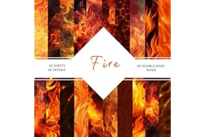 Fire Scrapbook Paper: | Fire Craft Paper | 8.5 x 8.5 inch | Fire Themed Patterns | 40 patterned double sided sheets (20 desig