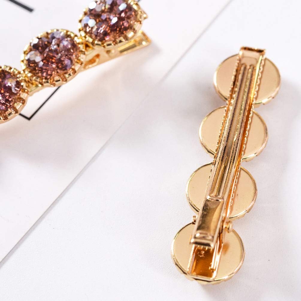 Minkissy 5Pcs Crystal Hair Clips Glitter Sparkly Round Clip Classic Bobby Pins Hair Accessories Fashion Hairpin for Women Ladies - Image 3