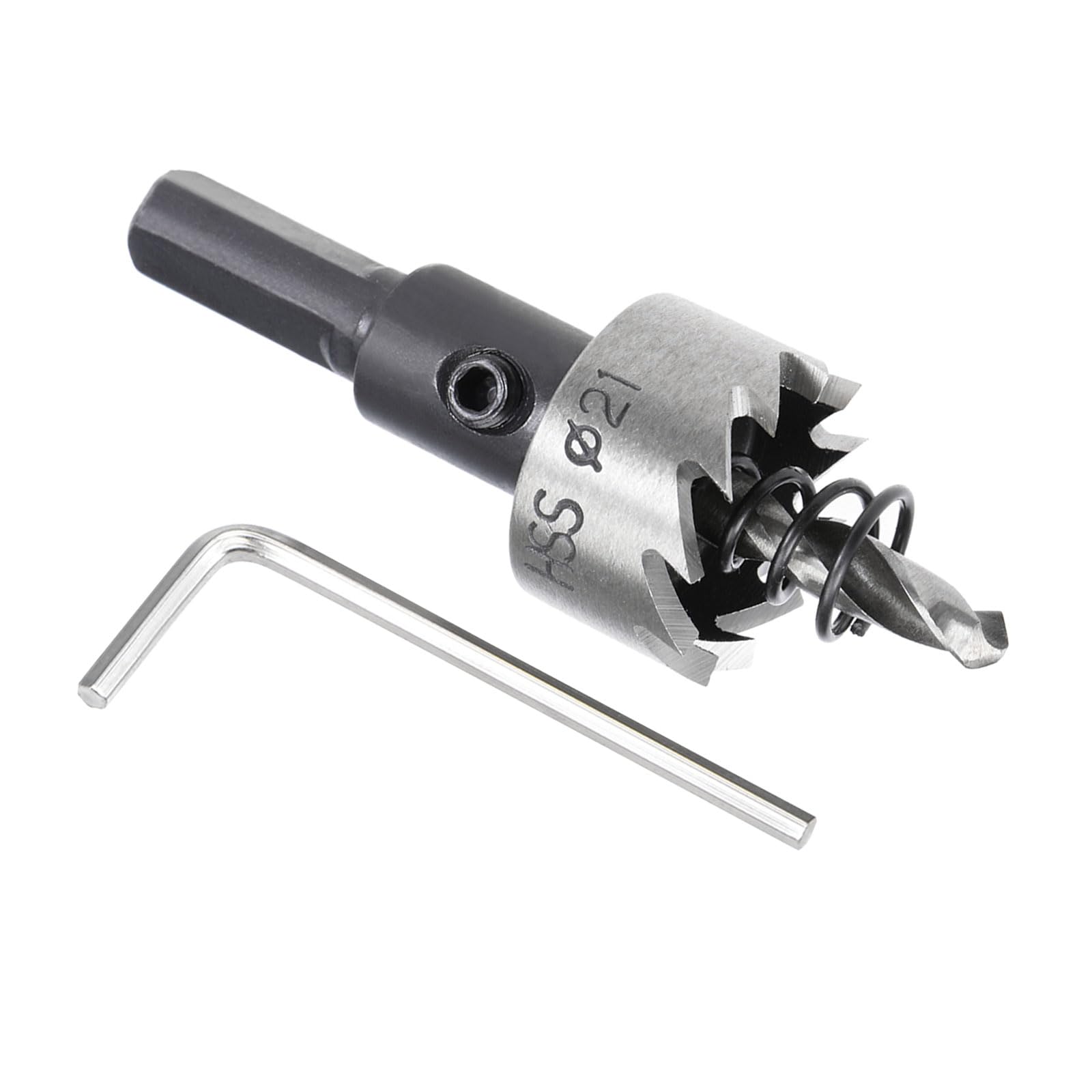 Kozelo 1pcs Hole Saw - [21mm] HSS (High Speed Steel) Drill Bit Hole Cutter for Stainless Steel Aluminum Metal Wood Plastic Use, Triangular Shank
