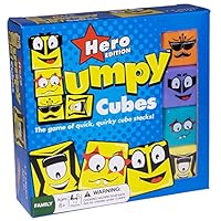 RoosterFin Lumpy Cubes Family Board Game - Hero Edition - Teacher Created Quick Stacking, Pattern Matching Fun with Emoji-Like Faces and Picture Cards for All Ages, Kids and Adults 6 Years and Up