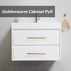 goldenwarm 10 Pack Gold Cabinet Handles Brushed