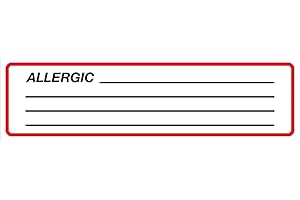 Nursing Binder Spine Stickers, Doctor Stuff File Folder Chart Labels, SIDA, Allergic, Nursing Binder Labels Spine, Red/Black, 5-3/8" x 1-3/8", 200 per Roll