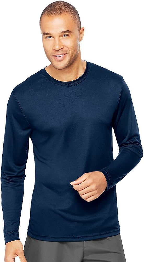 Hanes Cool DRI Performance Men's Long-Sleeve T-Shirt: Clothing