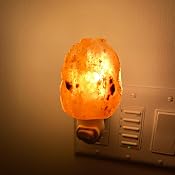 Natural Crystal Himalayan Salt Wall Lamp - Air Purifying Night Light - 360° Rota