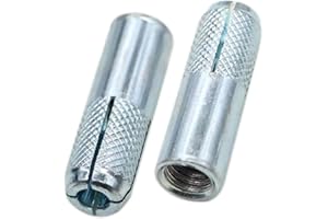 Baudelun Drop-in Anchor Zinc Plated, 3/8"-16 Anchor Thread Size, 1/2 in Anchor Diameter, 10 Packs