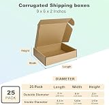 HORLIMER 25 Pack Shipping Boxes 23x15.5x5cm Corrugated Brown view 2