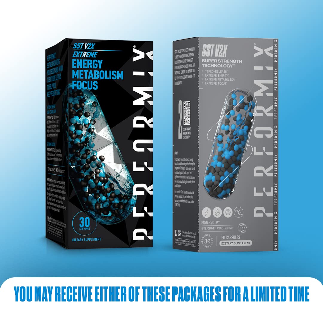 PERFORMIX - SST V2X - Pre Workout - 300 mg Caffeine - Energy Supplements - No Crash - Thermogenic - Nootropic - Timed-Release for All Day Focus, Mood & Energy Boost - Men & Women - 120 Capsules
