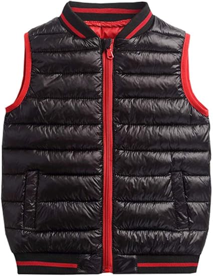 Amazon Co Jp Mornyray 子供服 ダウン ベスト アウター トップス 軽量 防寒 キッズ ジュニア 女の子 男の子 幼児 身長90 130cm Size 110 ブラック ベビー マタニティ