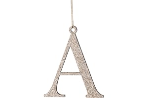 Pxniy Gold Monogram Christmas Ornament,Personalized Initial Xmas Tree Ornament,Xmas Stocking Tag(Letter A)