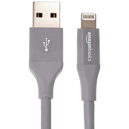 AmazonBasics Lightning auf USB A Kabel, Apple MFi Zertifiziert - 1,8 m, 2er Pack , Grau