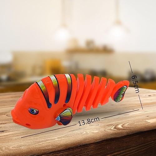 12 PCS Plastic Wind-Up Wiggle Fish Toys, Clockwork Swinging