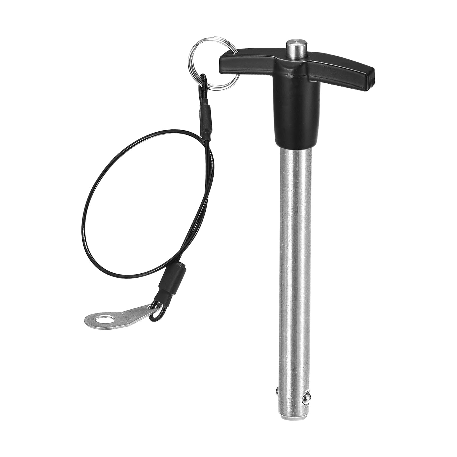 DTGN 12mmx100mm(DxL) T Handle Quick Release Pin - Good for Quickly Connecting and Hooking Up Components - 304 Stainless Steel Ball Locking Pin with Push Button - Black/Silver