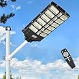 DENGMALL 16000W Solar Street Lights Outdoor, 100000 Lumens Dusk to Dawn Motion Sensor Security Flood Light with Remote Control, Wireless, Waterproof, Perfect for Garden,Yard, Street, Parking lot
