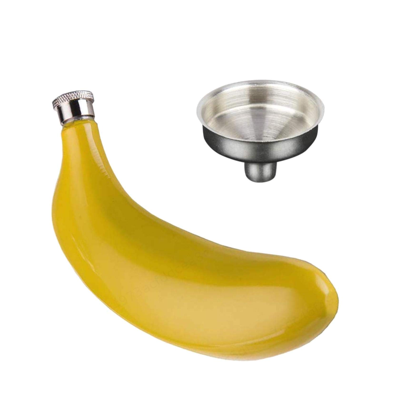 ZOZOSEP Rum Vodka Scotch Whiskey Liquor Hip Flask Stainless Steel Canteen Hip Flask Banana Leak Proof Pocket Discreet with Funnel