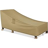 WLEAFJ Patio Chaise Lounge Cover Waterproof, Heavy Duty Outdoor Lounge Chair Covers, Durable Patio Furniture Covers, 78L x 34W x 32H inch，Khaki