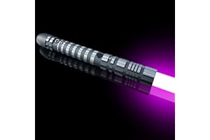 YDDSABER Dueling Lightsaber with 16 RGB Colors Changing, Metal Aluminum Hilt Light Saber for Adults,FX Rechargeable Lightsaber for Kids,Children Day Grey,Single