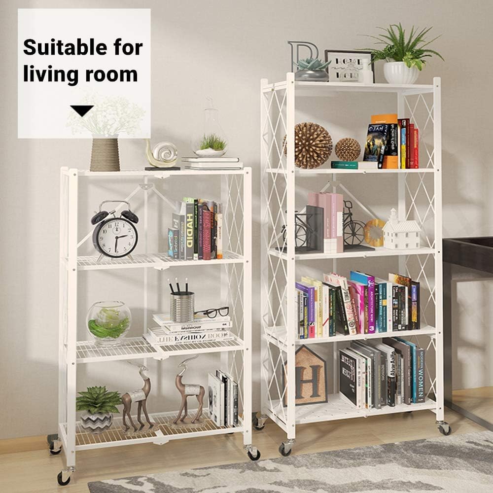 4Tier Shelving Unit Heavy Duty Kitchen Storage Rack Foldable Storage