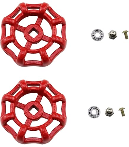 POPETPOP Outdoor Faucet Handles - 2 Inch Round Cast Iron Wheel, Red, For Hose Bibbs & Valves (10 Pack) - View #4